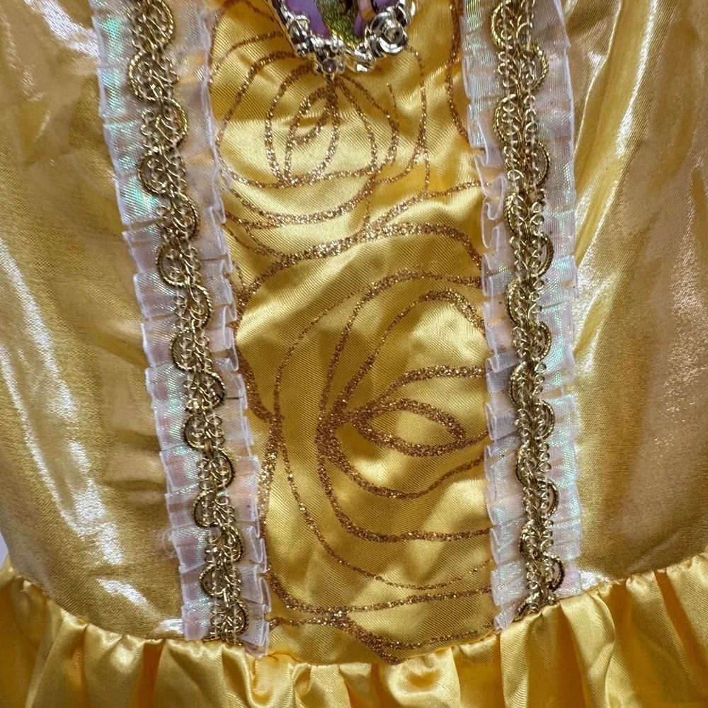 Disney Girls 4 - 6 Belle Beauty & the Beast Golden Princess Dress Up Costume